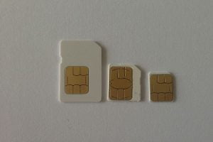 Diferentes formatos de tarjetas SIM.